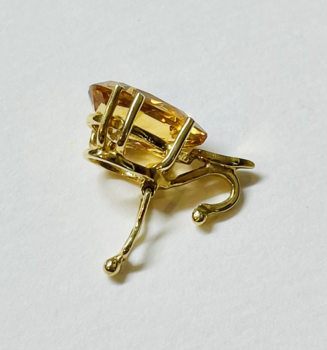 Gold Citrin Anhänger 12x9mm 750GG